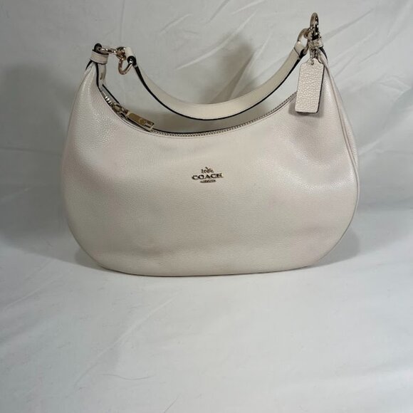 Coach Cream Pebbled Leather Harley East West Hobo - Pre-Owned - Picture 1 of 9